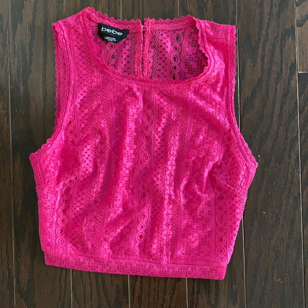 Bebe XXS hot pink crop top